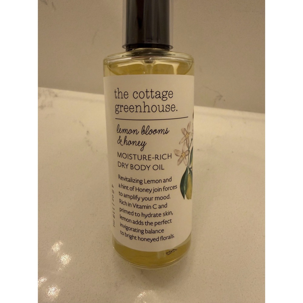 The Cottage Greenhouse Lemon Blooms & Honey Dry Body Oil 4 oz‎ New
